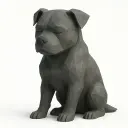 Low Poly Pitbull Statue