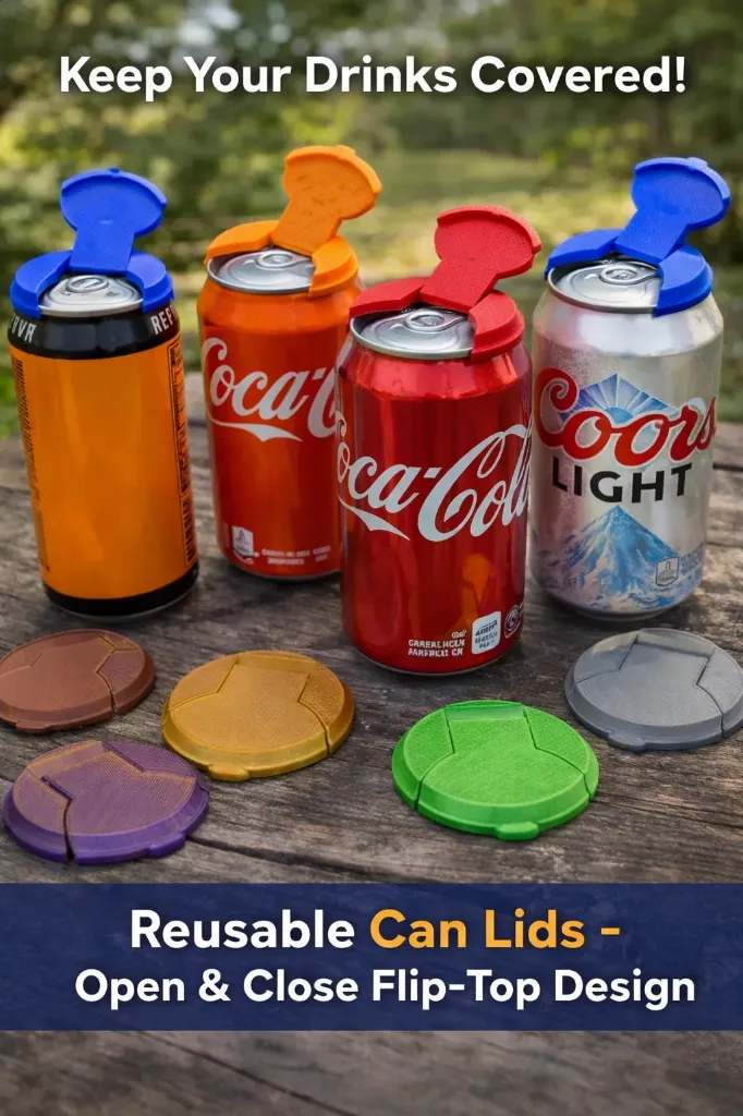 Can Lid Snap Top (Black, Regular)